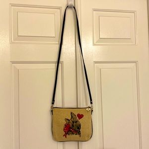 Brighton Scotty Bag Canvas Cross Body Shoulder Bag with Leather Trim. ADORABLE!